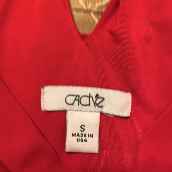 Cache Red Beaded Dress. - Picture 4 of 4